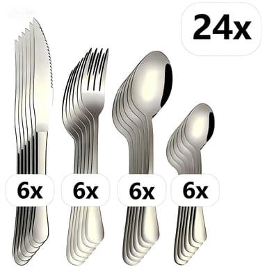 24 Peças Jogo De Faca Garfo Colher De Mesa Usado Em Restaurantes E Cozinhas Promoção