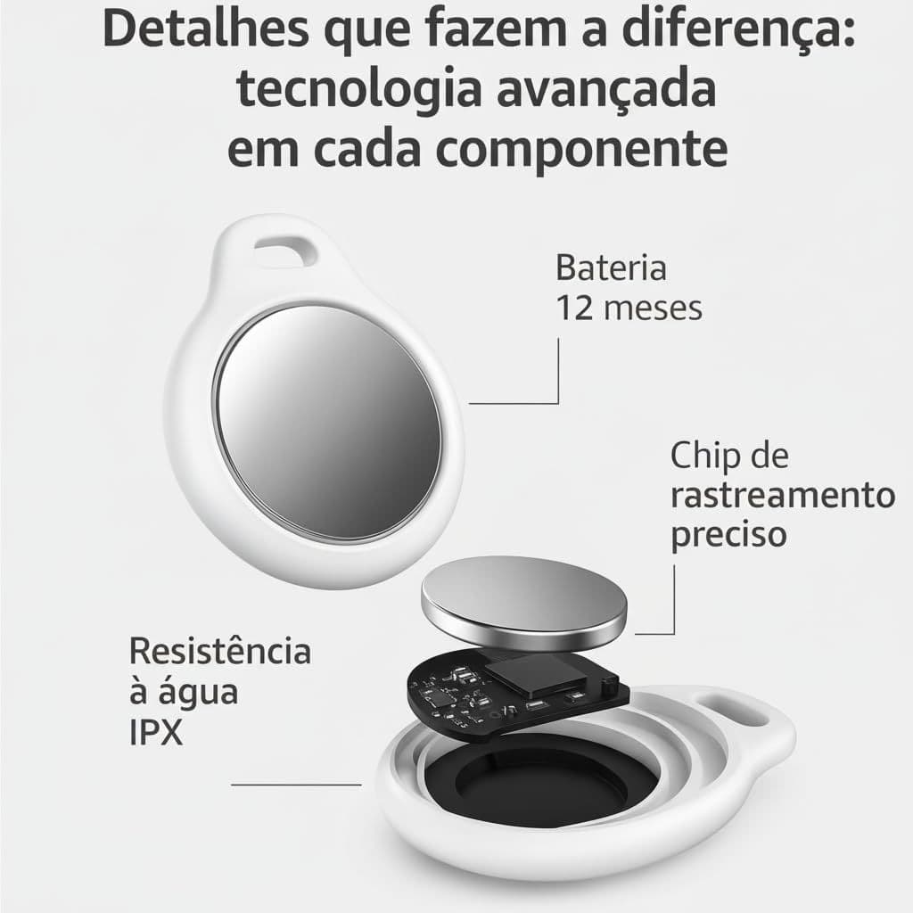 Rastreador com Alarme Sonoro Localizador Compatível com Iphone iOS (App Buscar)