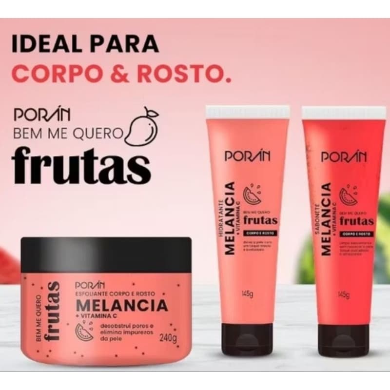 Esfoliante ou Kit Para Corpo e Rosto Frutas 240G - Poran
