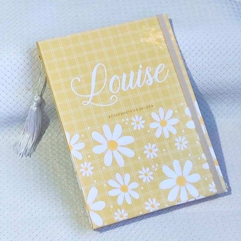 Capa Porta Caderneta de Vacinação para menina Capa de Encaixe-Tema Margaridas - Capa dura Personalizada com Nome