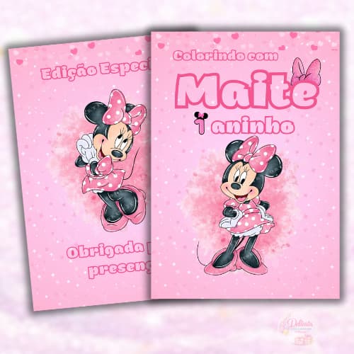20 Livrinhos de Colorir Minnie Rosa - Lembrancinha de Festa Infantil - Lembrança Criativa