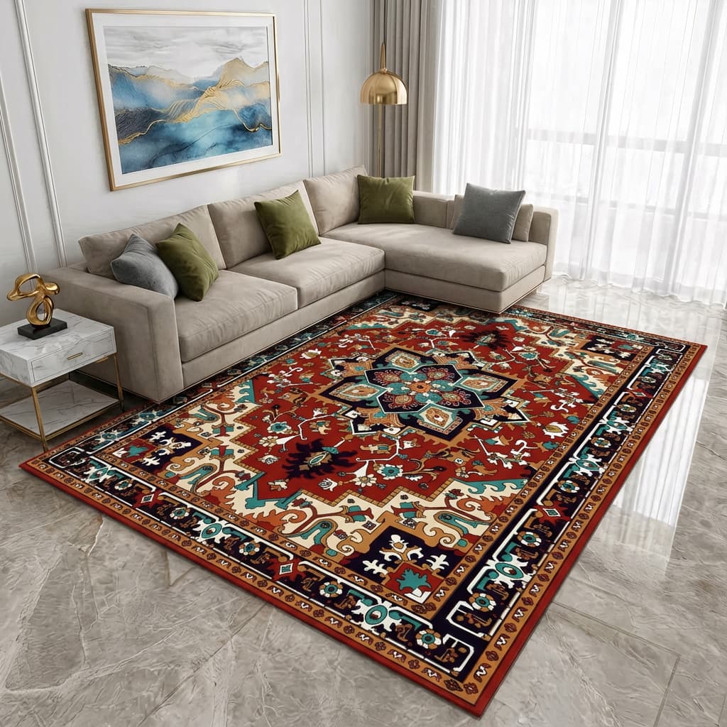 Tapete Estampado Belga Antiderrapante 1,00m x 1,50m Para Sala Quarto - Várias Estampas