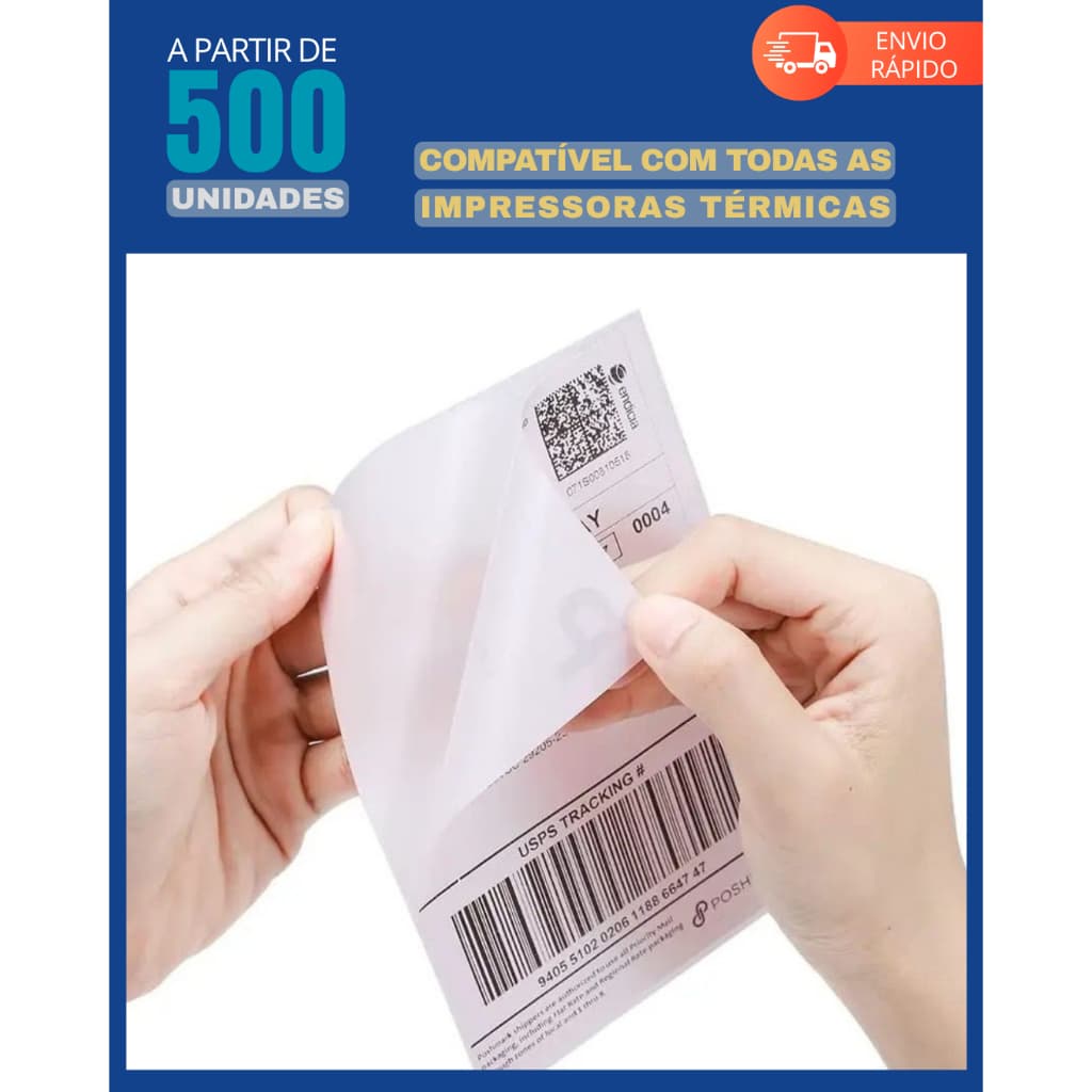 Etiqueta de Envio não Precisa de Ribbon Todas Impressora Termica 100x150 10x15 Adesiva Serrilhada