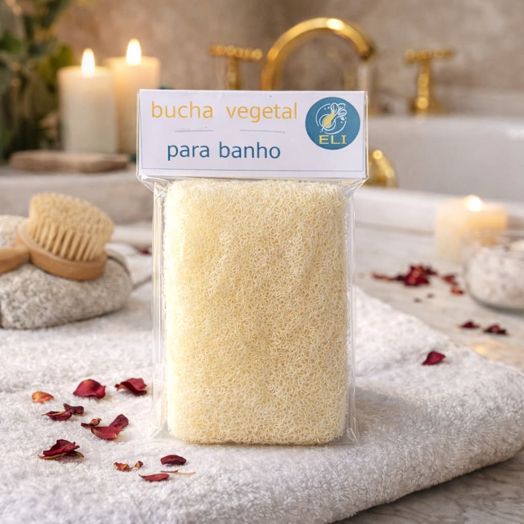 Esponja Premium de Bucha Vegetal Natural IMEDIATO Sustentável e com Ação Esfoliante