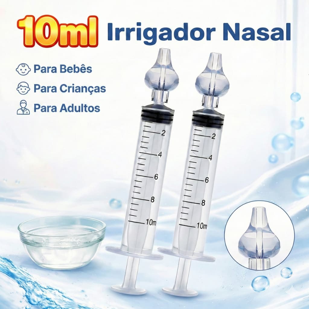 Lavador Nasal Seringa Com Ponta Em Silicone 2 Unidades