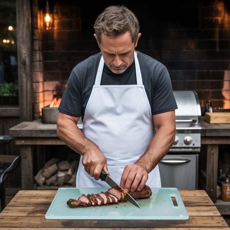 TÁBUA DE VIDRO PARA CORTAR CARNE E FRIOS 8MM CHURRASCO