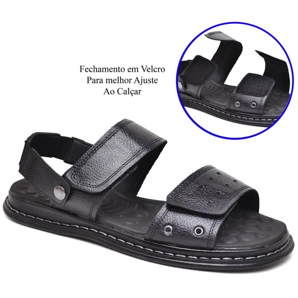 PROMOÇÃO Sandália Chinelo Papete Conforto Anti Stress Polo Star Five 100% Couro Legitimo