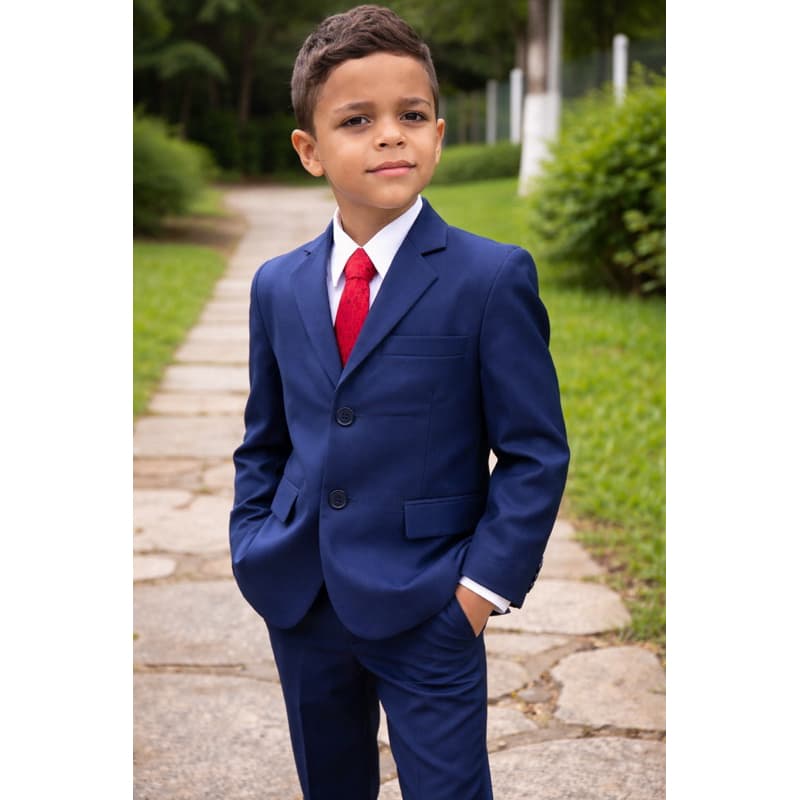 Terno Completo Infantil Azul Marinho Qualidade Premium