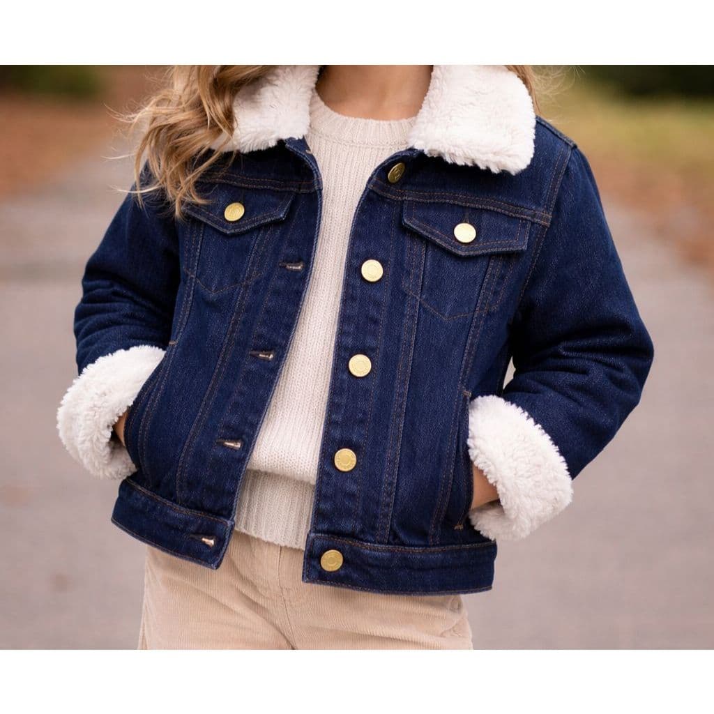 Jaqueta Jeans com Lycra Infantil e Juvenil Meninas com Pelinho