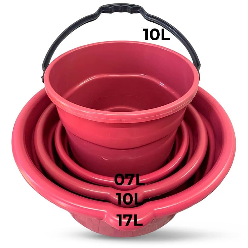 Kit 3 Bacias + 1 Balde Plástico Resistente Cozinha Limpeza