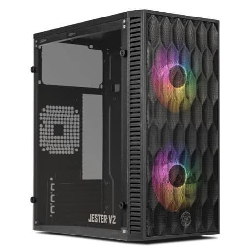 Gabinete Para Jogos Tgt Jester V2 Com 2 Ventiladores Cor Pre Preto