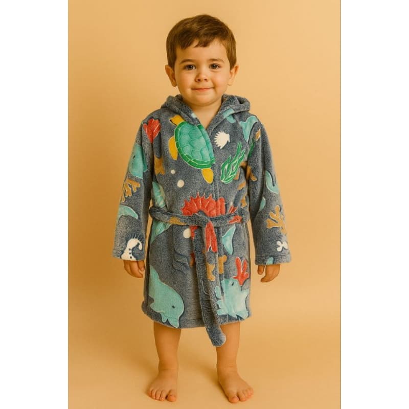 Roupão Infantil de Microfibra Unissex – Brilha no Escuro, Secagem Rápida e Toque Suave