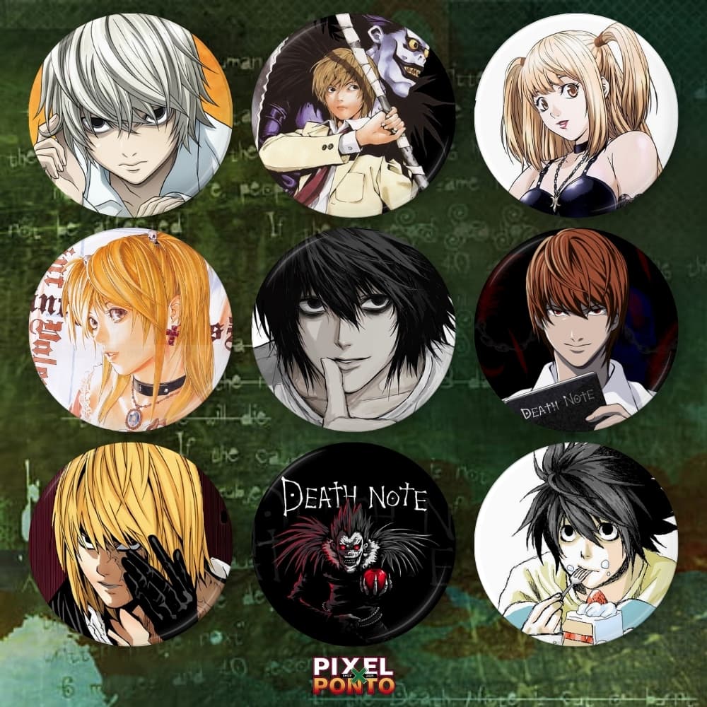 Bottons Death Note Anime Misa Amane Bottom - Light Botons - Buttons Broche para Mochila