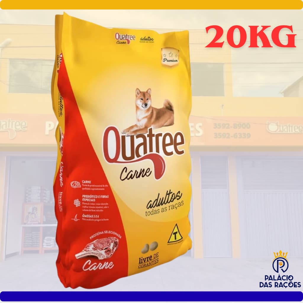 Ração Quatree Adulto Cão Carne 20KG