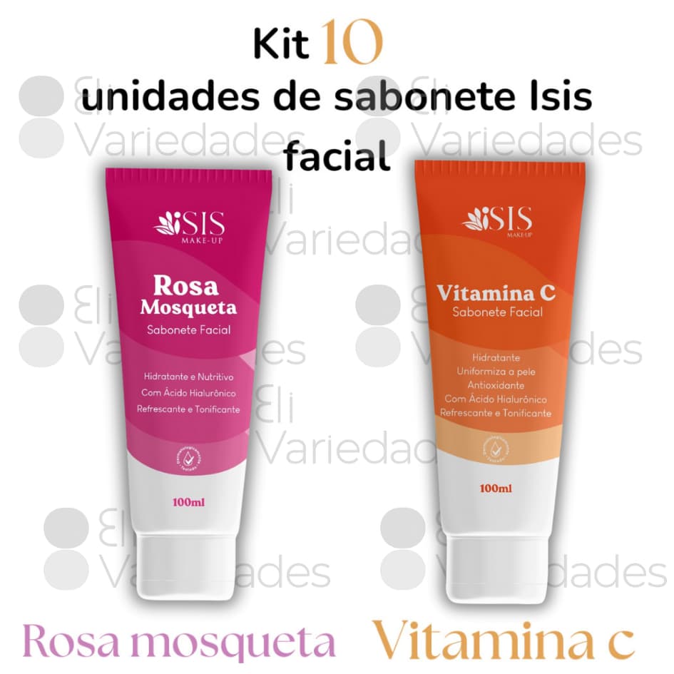 Kit com 10 Unidades de Sabonete Líquido Hidratante Com Ácido Hialurônico  Rosa Mosqueta/ Vitamina C