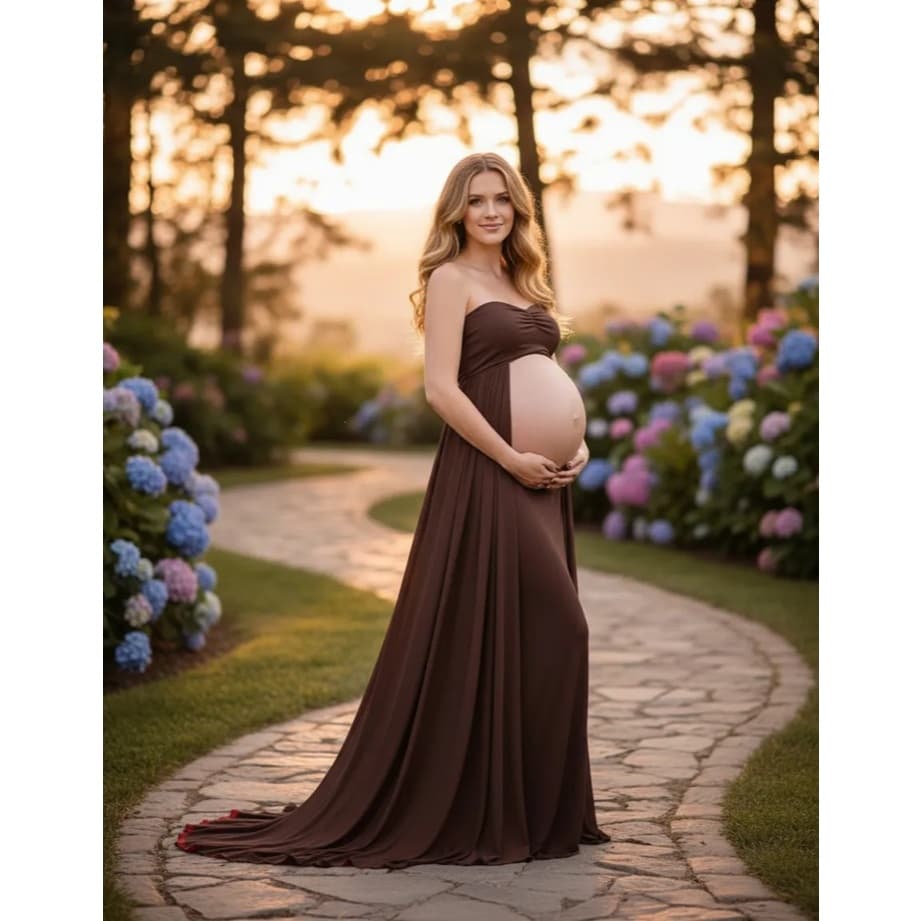 Vestido Gestante De Ensaio Fotografico Com 2 Formas De Usar G11