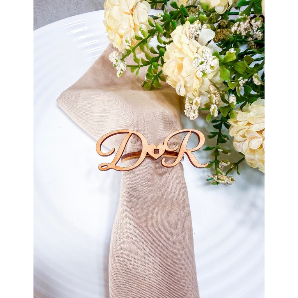 50 Anel Porta guardanapo personalizado com iniciais