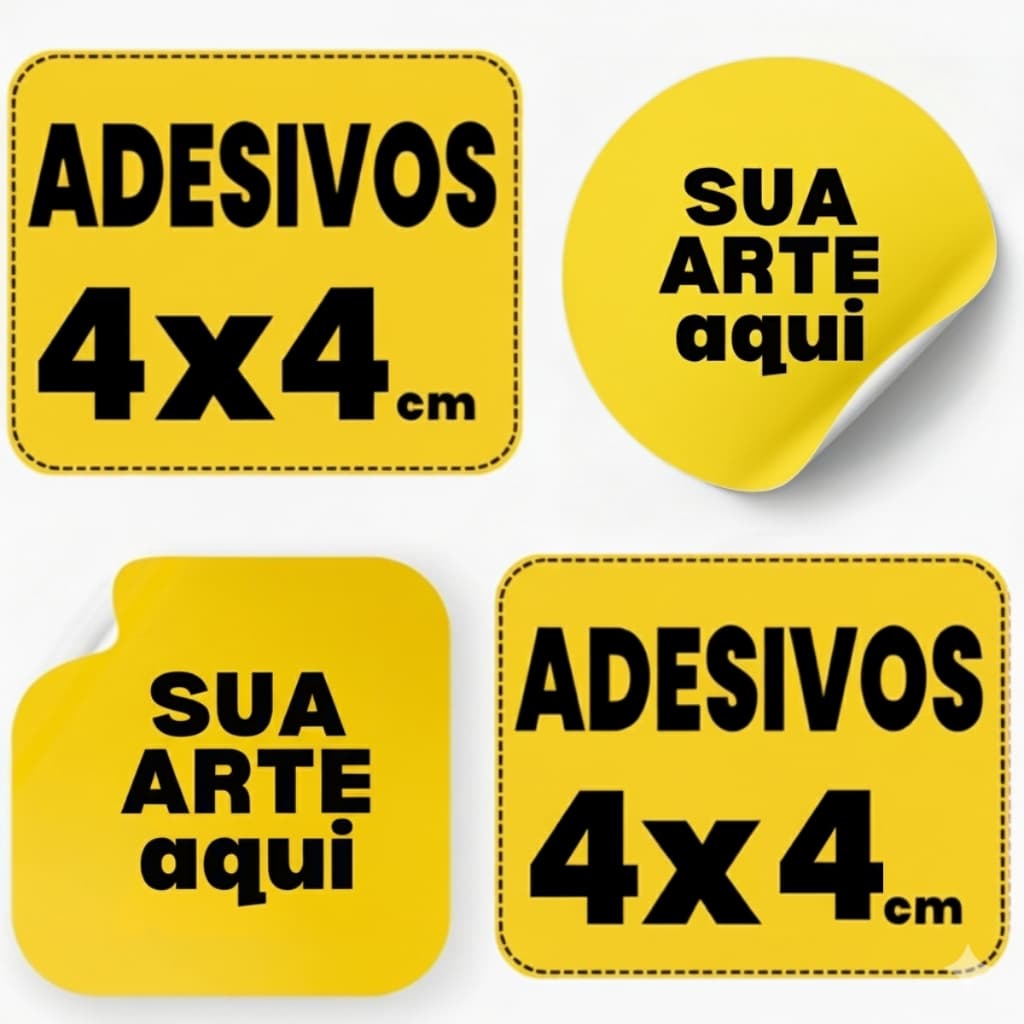Etiquetas Adesivas Personalizadas 4x4cm Adesivo Premium Logo Empresa Redondo