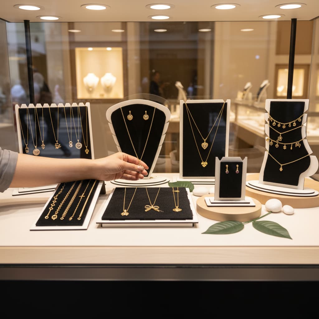 Kit Expositor Joias 7 Peças Veludo Premium. Organize, Destaque Loja/Vitrine! Mais Elegância e Vendas