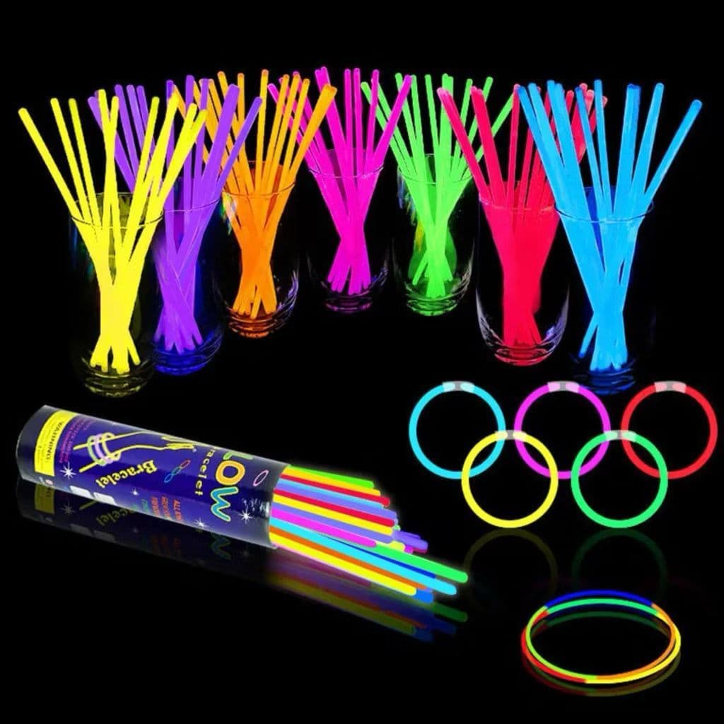 Kit 25, 50, 100 ou 200 Pulseira Neon Fluorescente Brilhante Balada Led-Lina