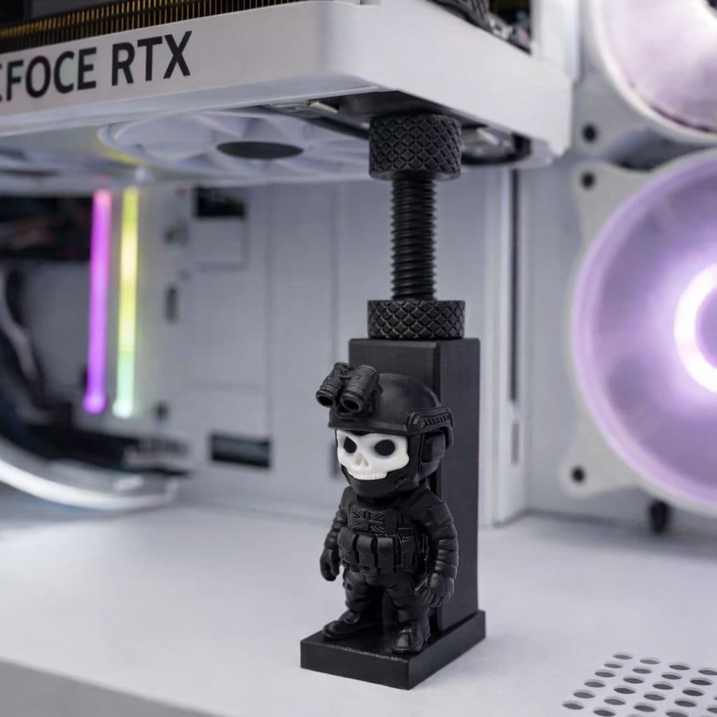 Suporte para Placa de Vídeo Ghost Call of Duty exclusivo  – GPU Ajustável Gamer