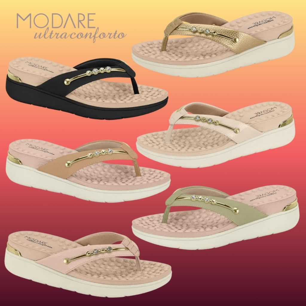 Chinelo Modare Ultraconforto Antiderrapante Ortopédico Esporão Fascite Plantar Joanete