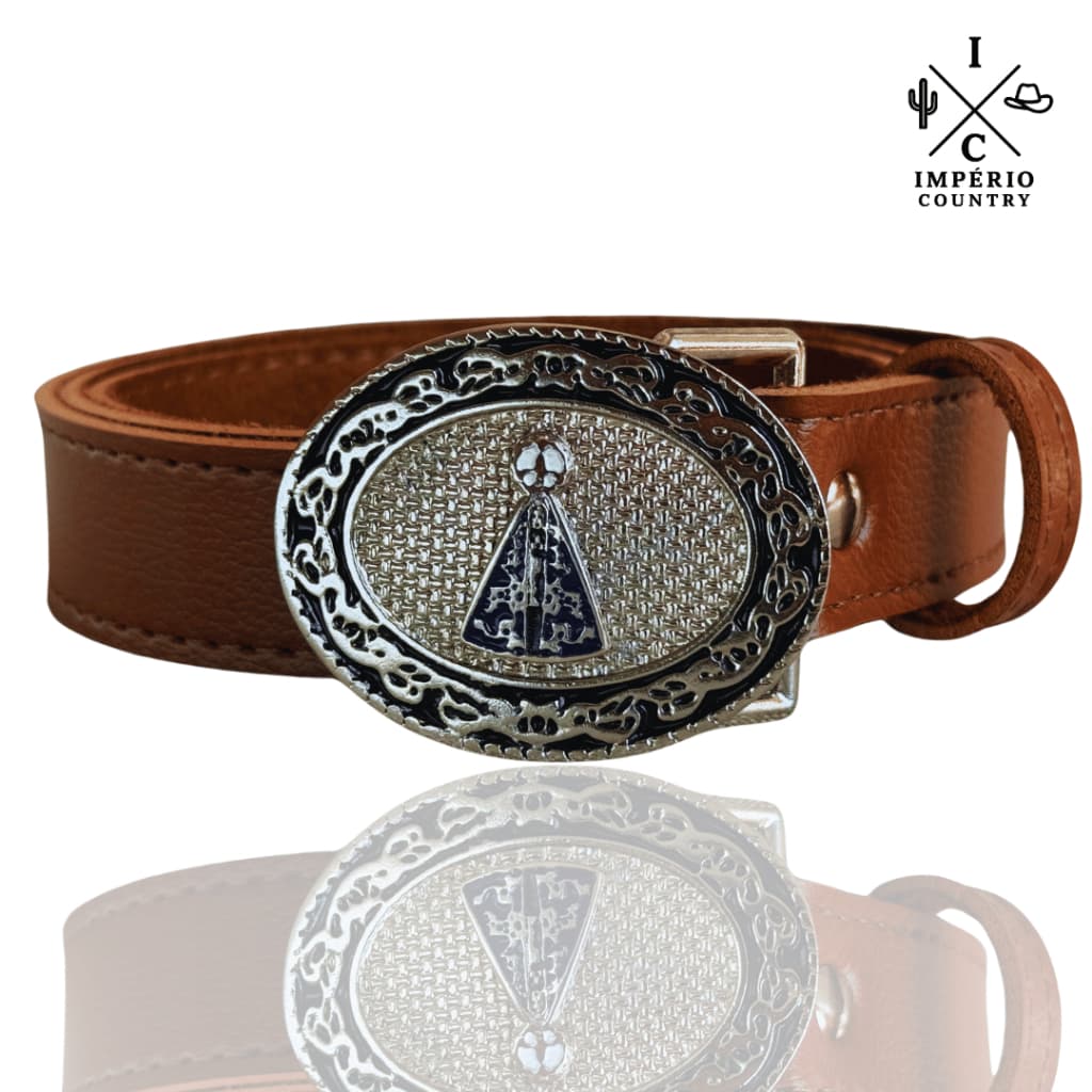 Cinto Country infantil Marrom Nossa Senhora Aparecida Fé e Estilo no Dia a Dia