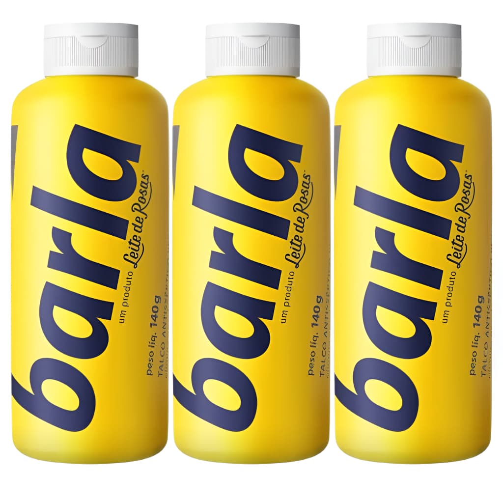 Kit 3 Talco Leite De Rosas Barla Antisséptico Perfumado - 140g Cada