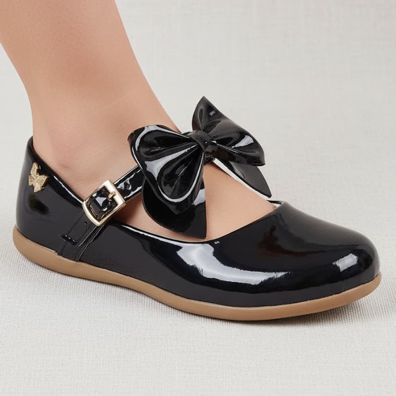 Sapatilha Infantil Feminina Verniz Laço 2 Em 1 Festa Moda Blogueirinha 20 Ao 34