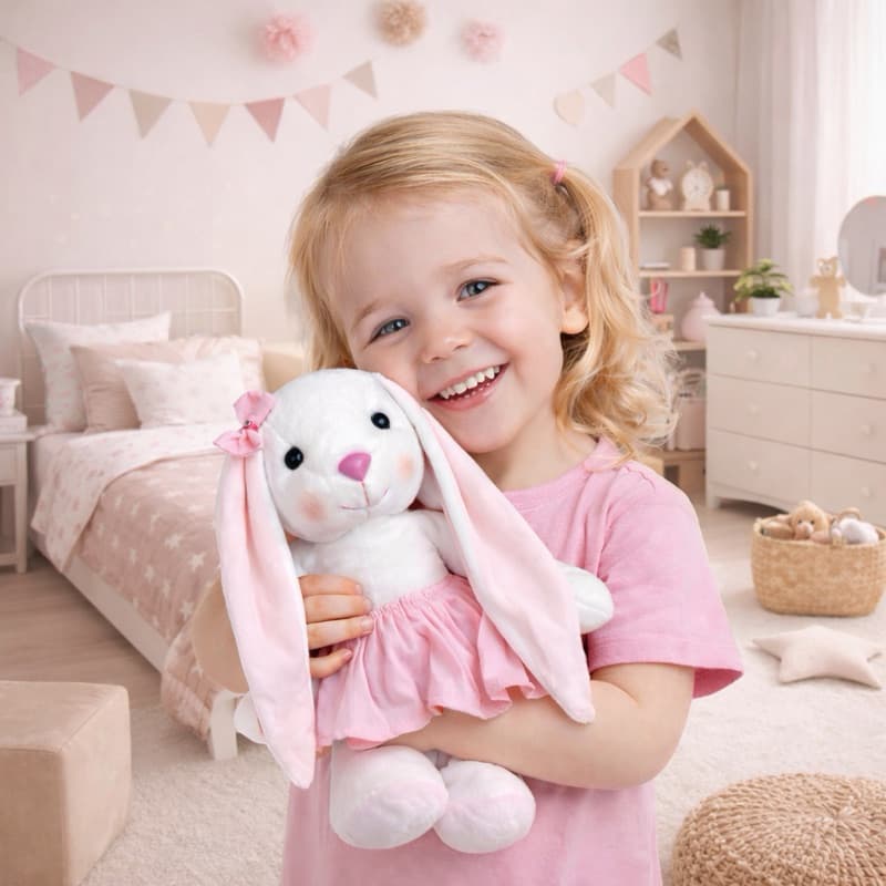 Coelho de Pelúcia Infantil 35cm Antialérgico Decoração Páscoa Presente