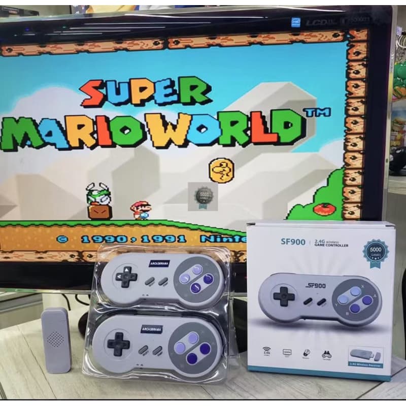 Video Game Retrô SF900 Super Nintendo 2400 jogos + 2 controles s/ fio Otimo Qualidade