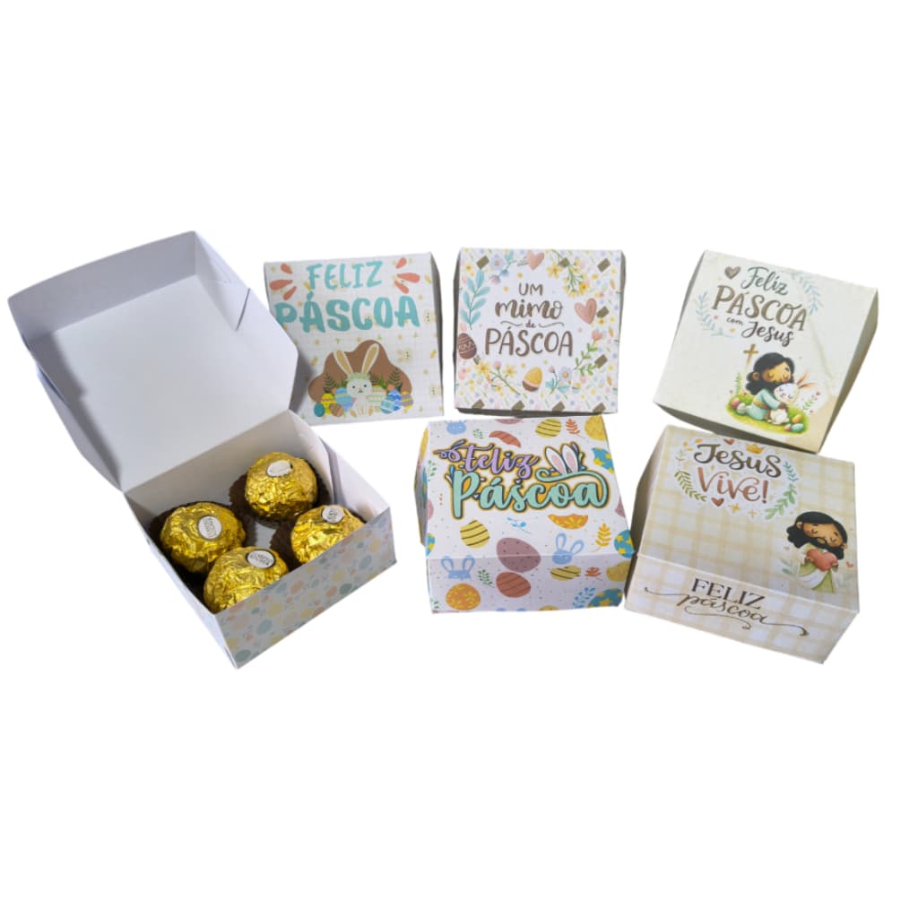 10 ~ 50 Caixas para 4 doces especial páscoa lembrancinha de páscoa caixa de páscoa