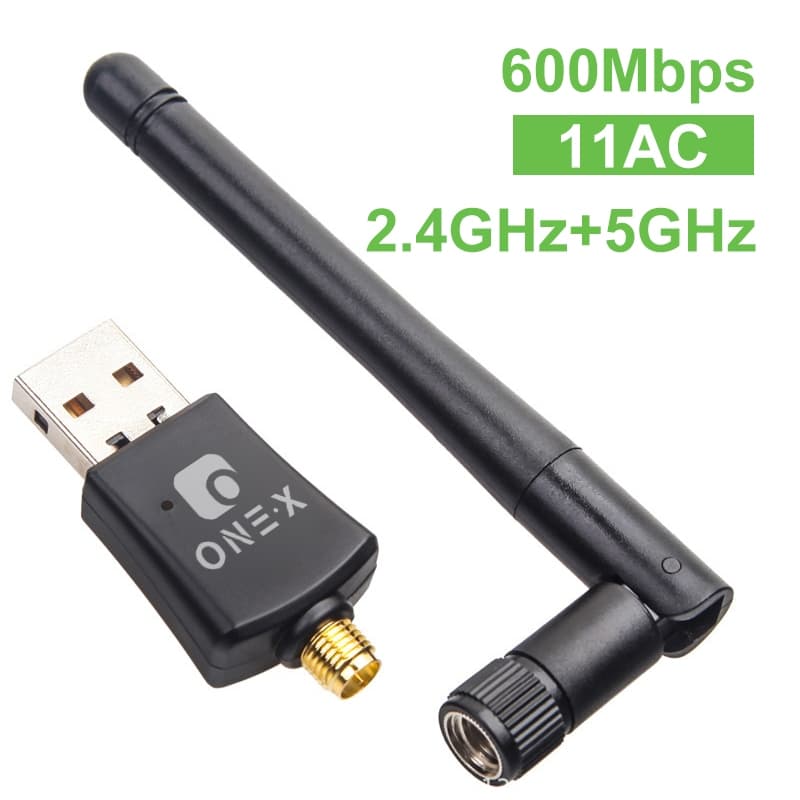 Antena Wi-fi Adaptador Wireless 600Mbps 2.4GHZ+5GHZ USB 2.0 5G de verdade Pc Notebook Wifi  Com Receptor