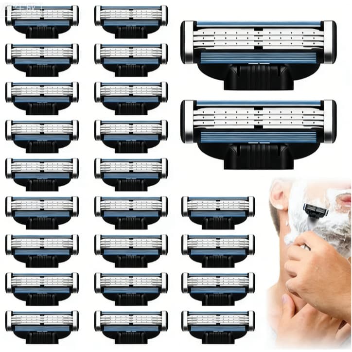 16PCS Lâminas de Barbear Mach3 Geely com 3 Camadas Afiadas Manual Masculino Depilação