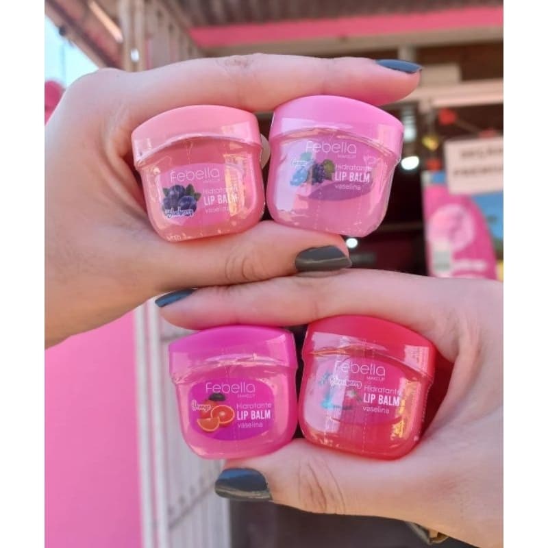 Kit 2 Lip Balm 100%  Vaselina, Brilho e Hidratação Intensa - Lábios hidratados com cheiro de frutinha