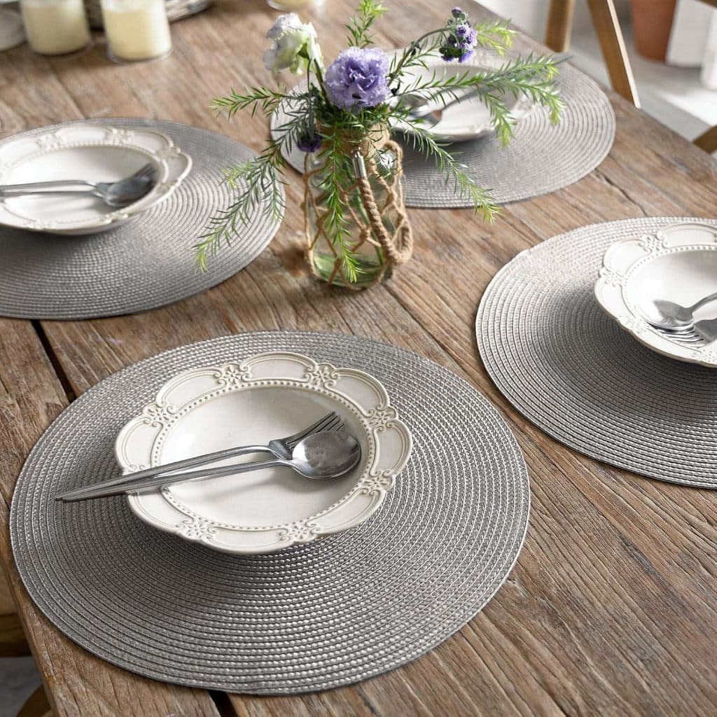 Kit1/ 4/6/8  Jogo Americano Redondo Jantar para garrafa térmica de água, Descanso de Prato Elegante,enfeites de carnaval