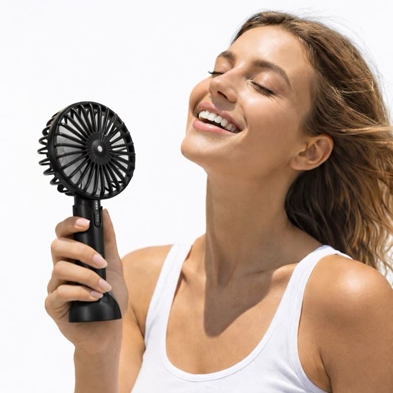 Ventilador Portátil de Mão 3 Velocidades Bateria de Longa Duração KinGo