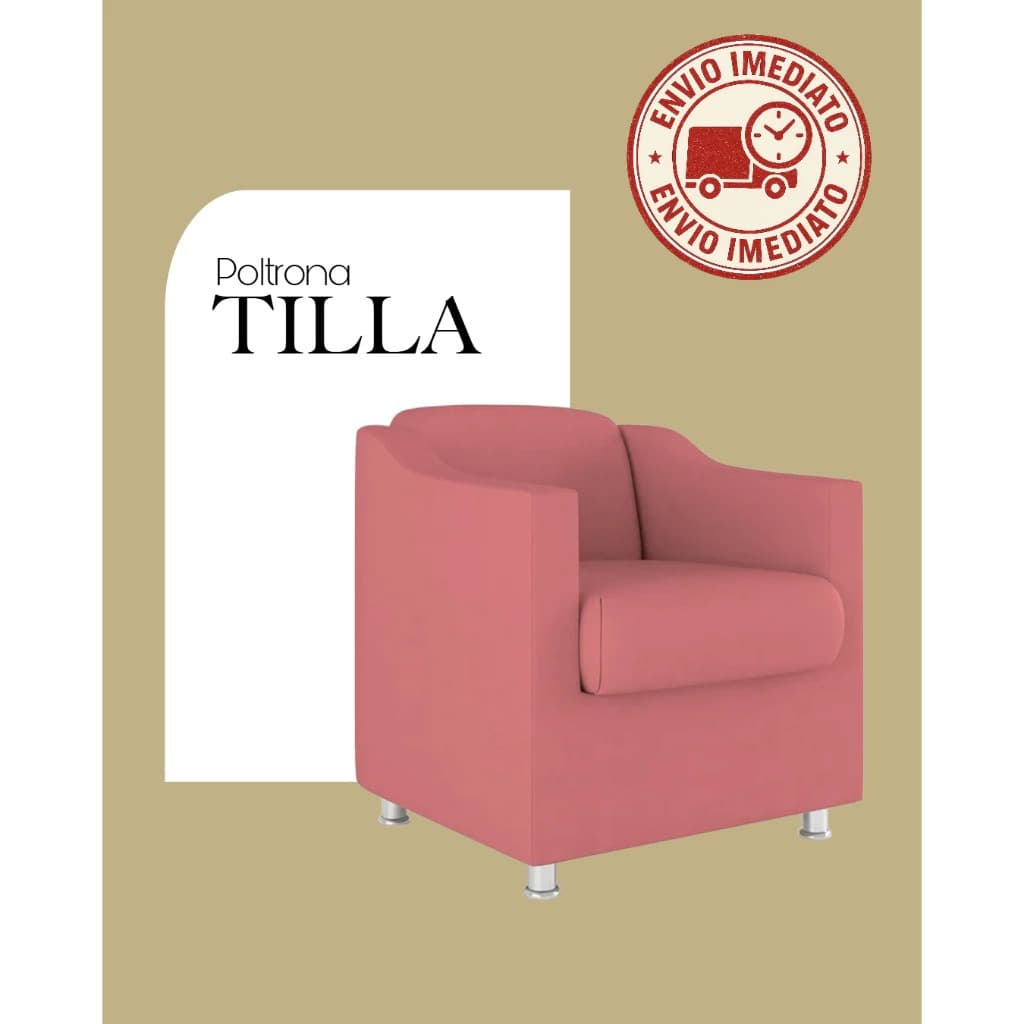 Envio Imediato - Poltrona SUEDE Decorativa Dilla Consultório, Recepção, Sala, Escritório
