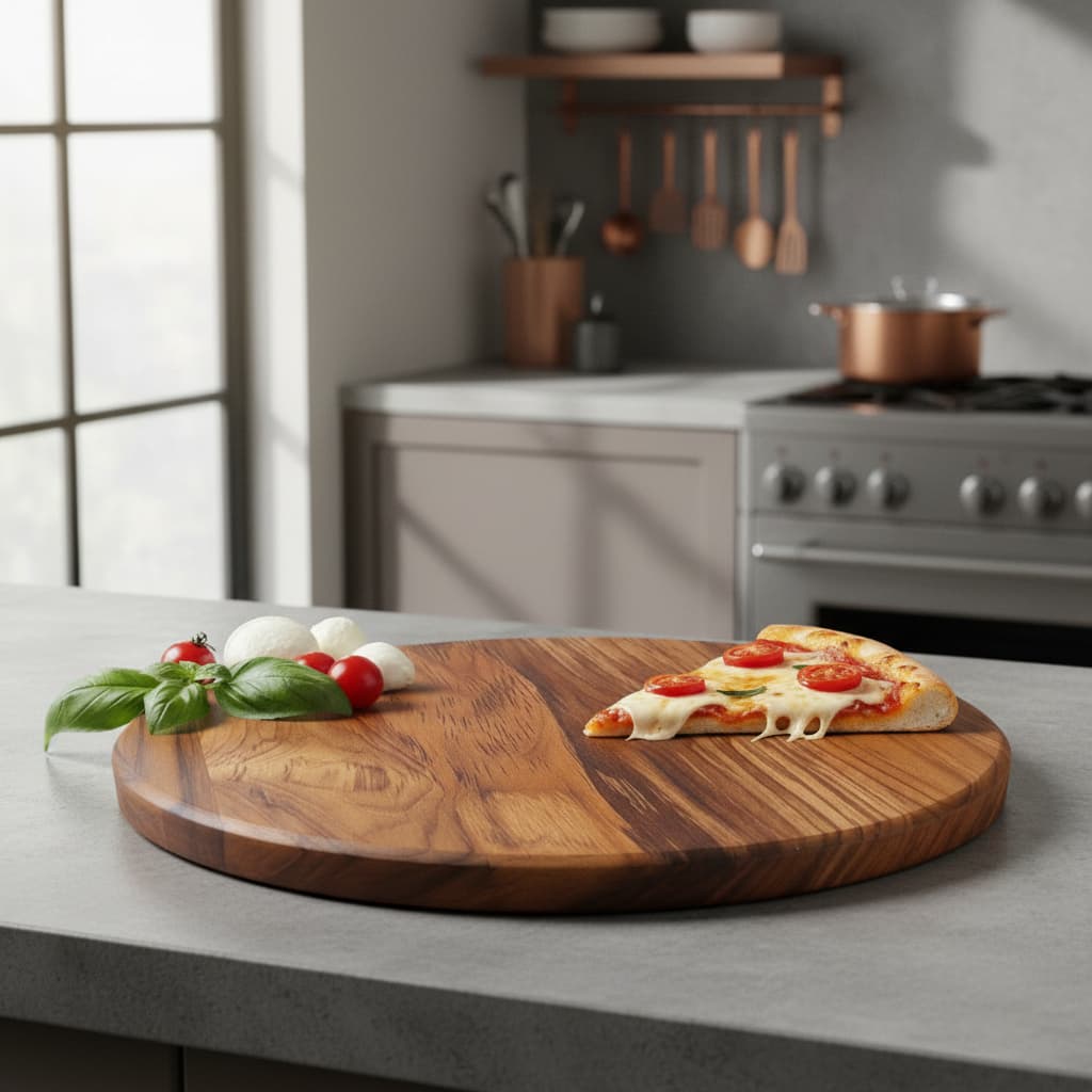 Tábua De Pizza Corte De Vegetais Redonda 35cm