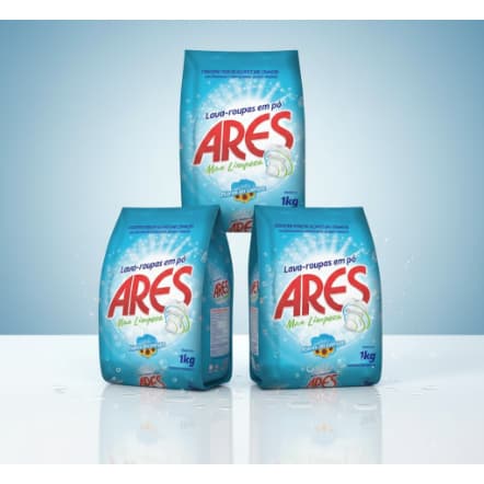 KIT 3 SABAO EM PO LAVA ROUPAS ARES  FLORES DO CAMPO  1KG