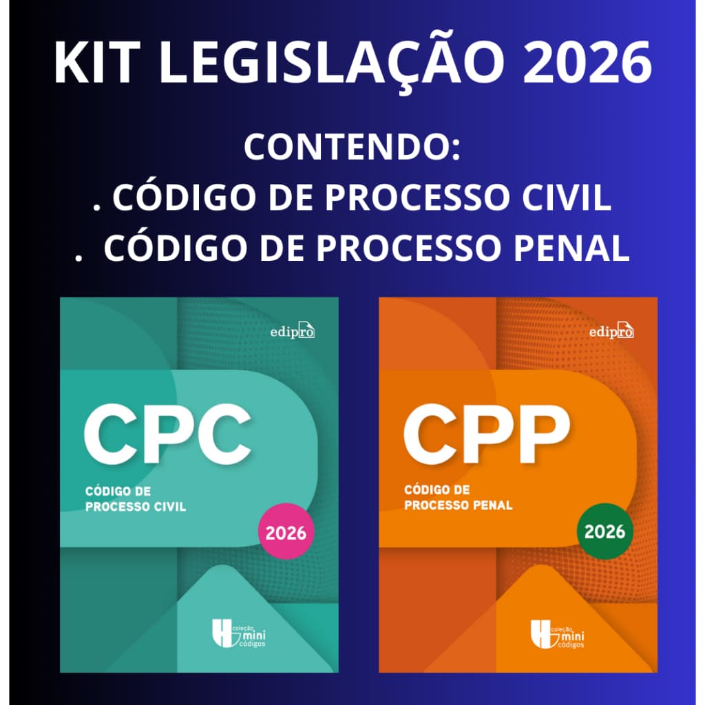 Livro Código de Processo Civil 2026 + Código de Processo Penal 2026 - Coleção Minicódigos - Livros de direito