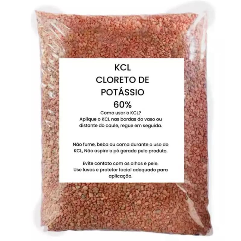 Adubo Cloreto de potássio granulado NPK 0-0-60 Frutíferas Flores plantas em geral