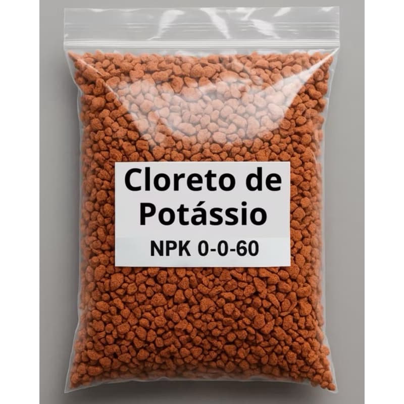 Cloreto de potássio granulado NPK 0-0-60 Adubo Frutíferas Flores plantas em geral
