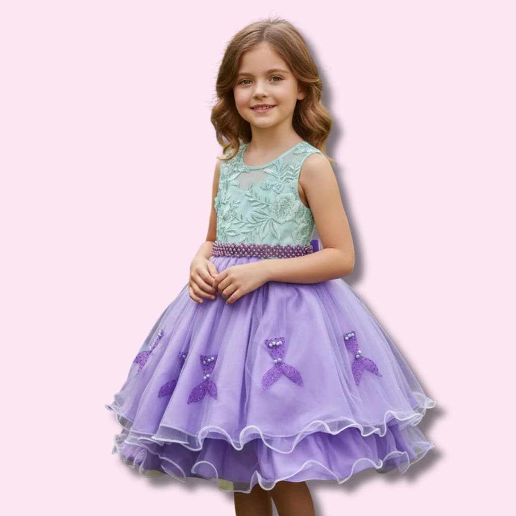 Vestido Infantil Curto Ariel Princesa Sereia Aniversário Fantasia