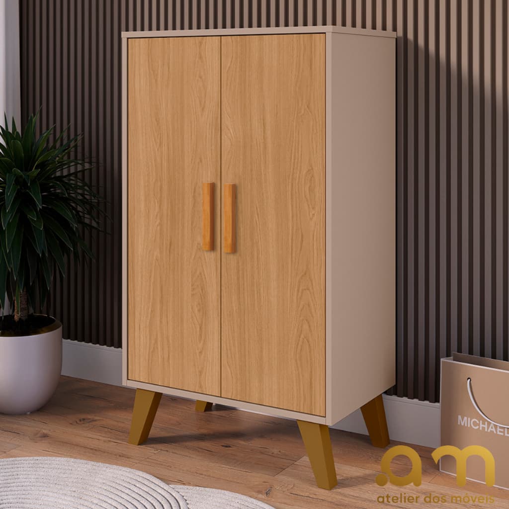 Sapateira Armário Multiuso Organizadora Quarto Lavanderia Estilo Retrô 2 Portas Varias Cores