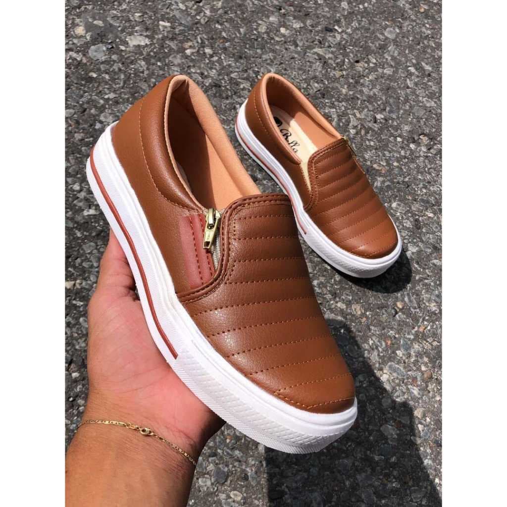 Slip On Feminino Básico Casual Leve Macio Envio Imediato