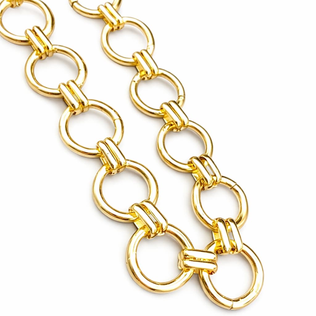 Corrente Dourada/Prata Em Alumínio 1 metro Tamanho 9mm