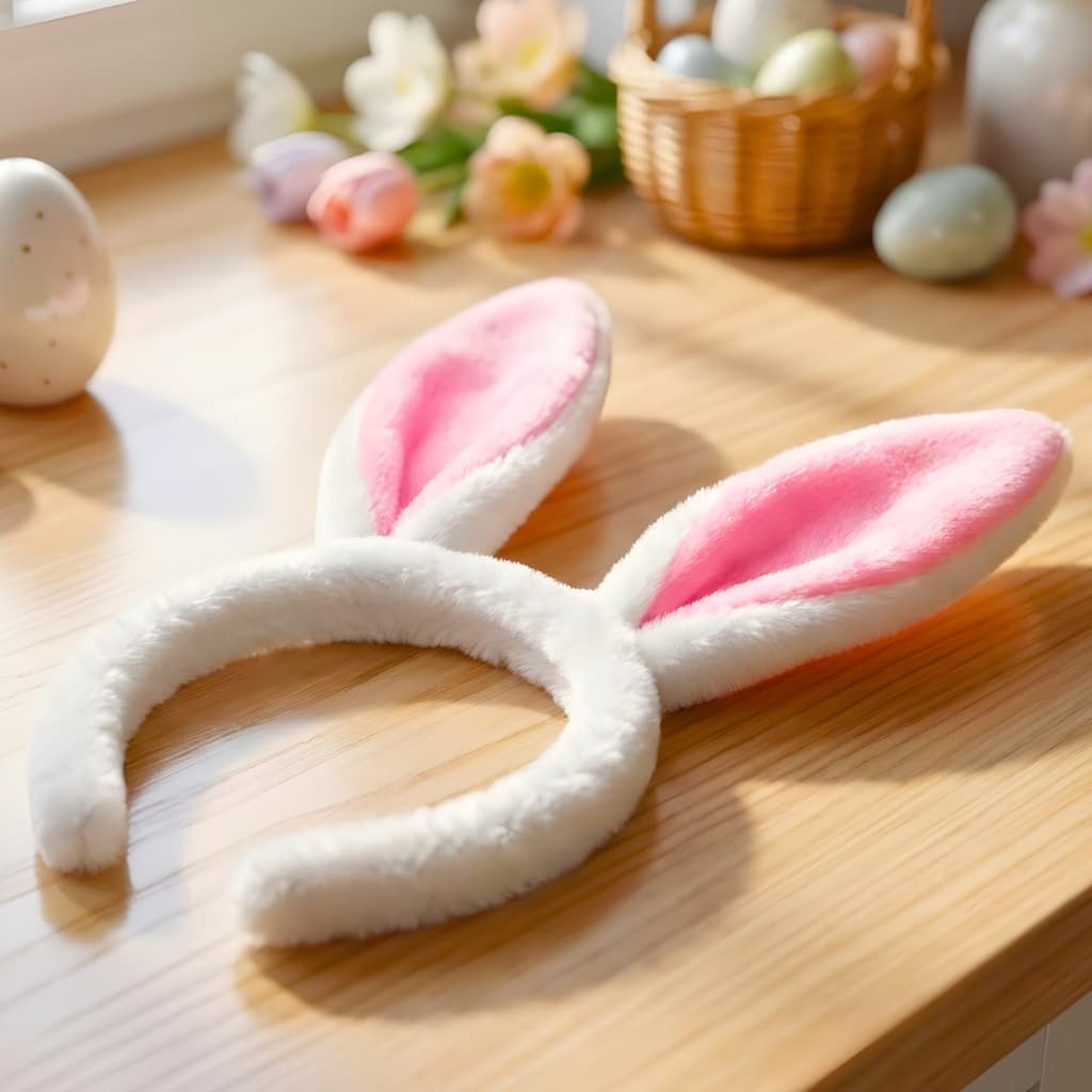 tiara de orelhas de coelho infantil, pascoa, pelúcia, tamanho único, carnaval, pelúcia, 30 cm