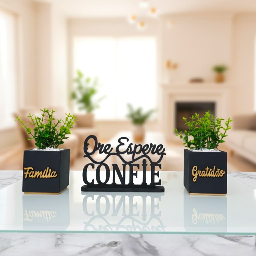 Kit Ore Espere Confie  kits Vasinhos Decorativos "Decoração De sala"