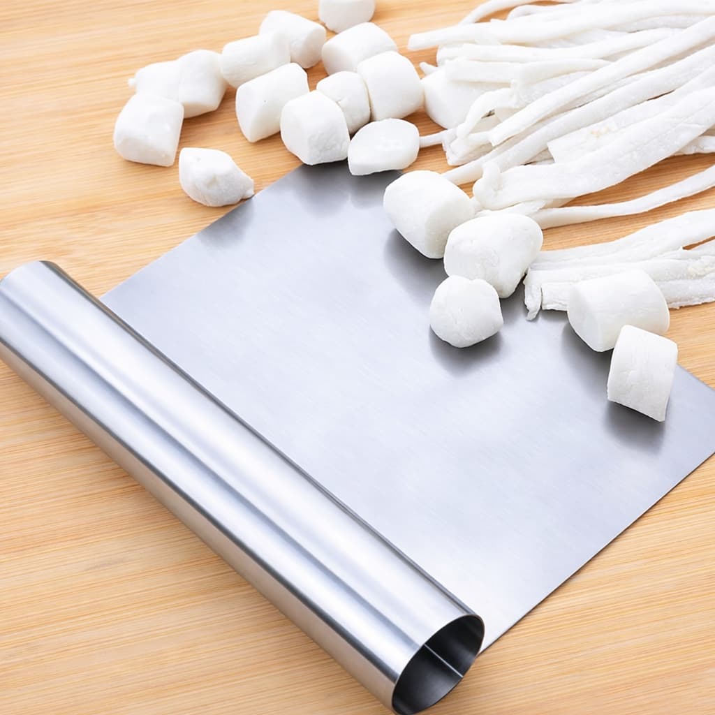 Espátula Multiuso Padeiro Corta Massas Legumes Bolo Pão Chocolate Em Aço Inox Raspador Confeiteiro